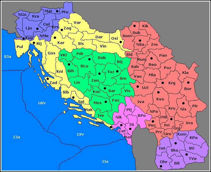 mapa jugoslavije Mapa mapa jugoslavije